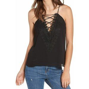 WAYF Black Cami Deep V-neck